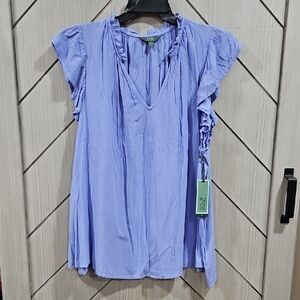 Terra & Sky Lavender Ruffled Blouse